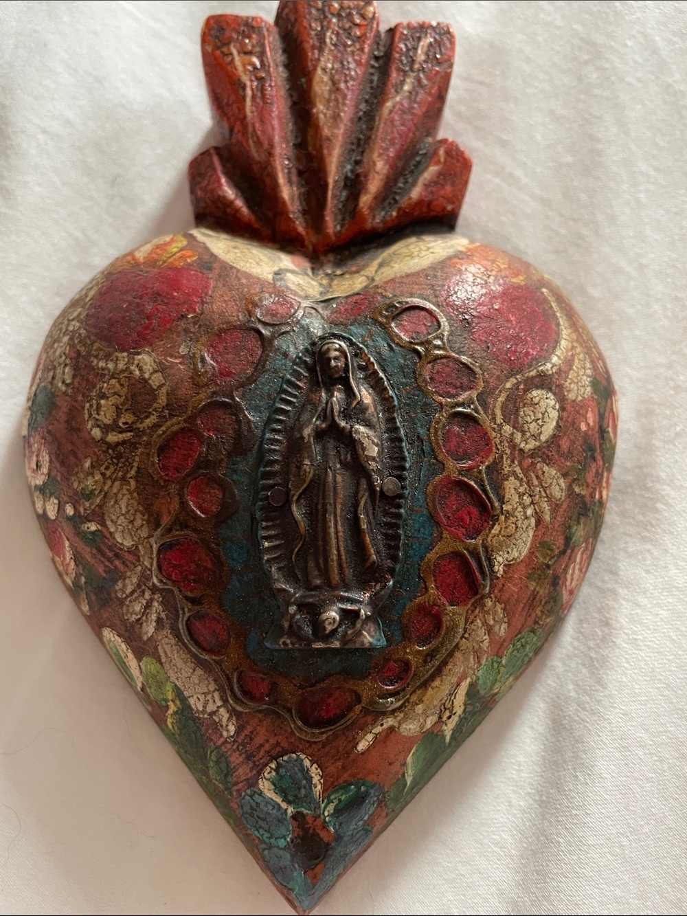 Mexican Sacred Heart  religious art - Picture 4 of 13